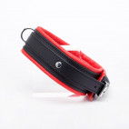 BLACK + RED LEATHER NECKLACE 5cm