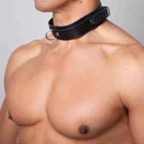 COLLIER CUIR NOIR FIN BASIC