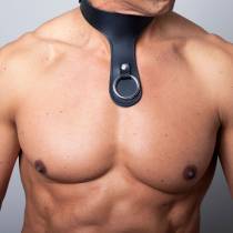 HALSBAND AUS SCHWARZEM LEDER - HISTOIRE D'EAU