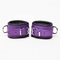 MENOTTES CUIR NOIR + LILAS 5CM