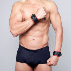 Manette in pelle Nero + Rosso 5cm