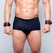 Manette in pelle Nero + Rosso 5cm