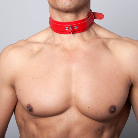 HALSBAND AUS FEINEM ROTEM LEDER BASIC