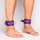 CHEVILLÈRES CUIR NOIR + LILAS 5CM