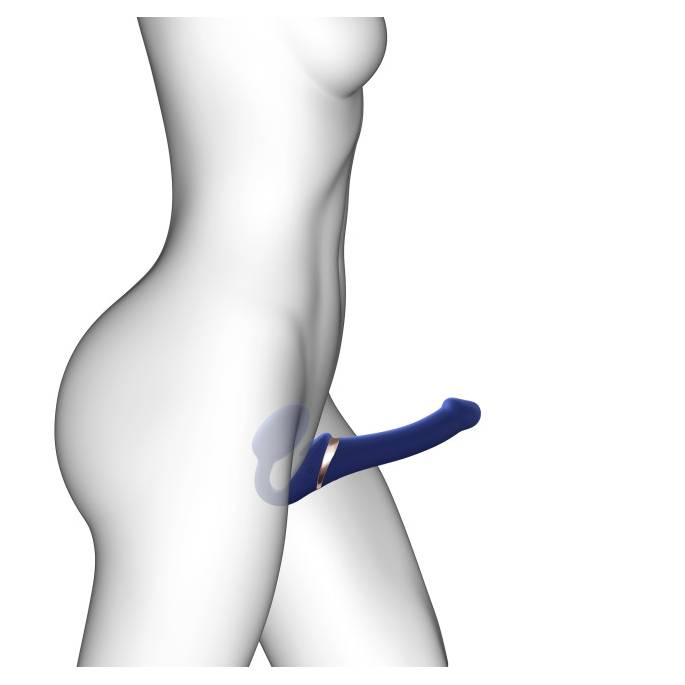 MULTI ORGASM-STRAP ON BENDABLE L-NACHTBLAU
