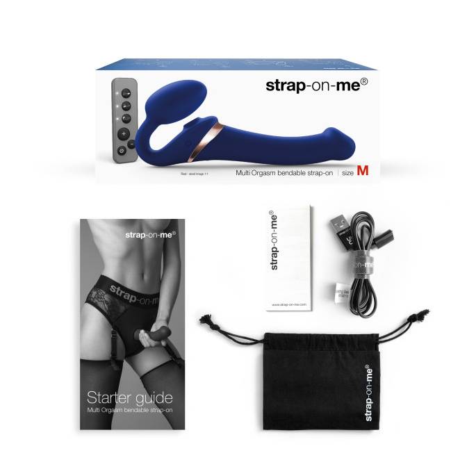 MULTI ORGASM-STRAP ON BENDABLE M-NACHTBLAU