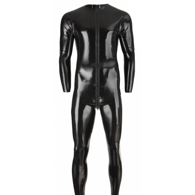 SCHWARZER LATEX-CATSUIT FÜR MÄNNER
