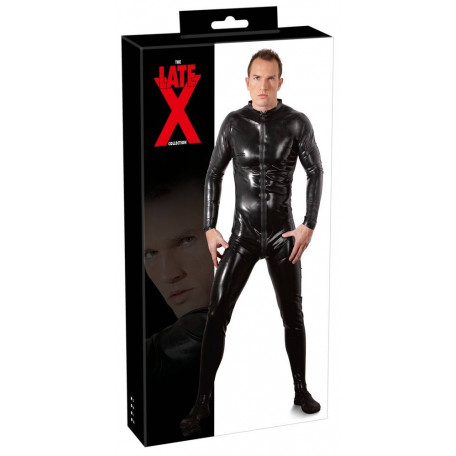 SCHWARZER LATEX-CATSUIT FÜR MÄNNER