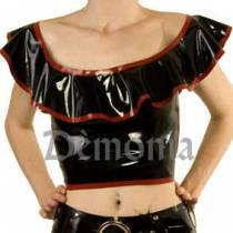 TOP DE LÁTEX "ESPAÑOL" NEGRO Y ROJO