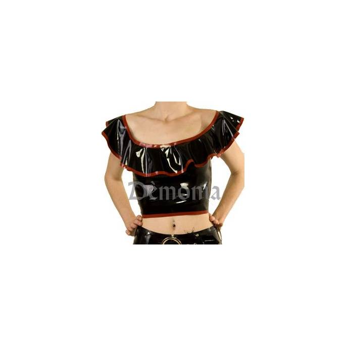 TOP DE LÁTEX "ESPAÑOL" NEGRO Y ROJO