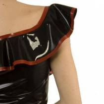 TOP DE LÁTEX "ESPAÑOL" NEGRO Y ROJO