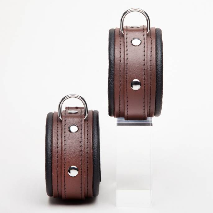 MANETTE IN PELLE MARRONE