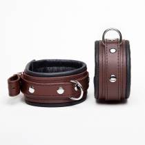 chevillières cuir marron