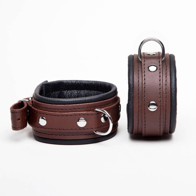 chevillières cuir marron