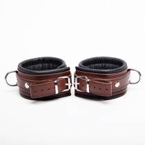 chevillières cuir marron