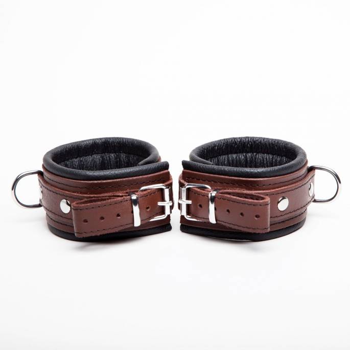 chevillières cuir marron