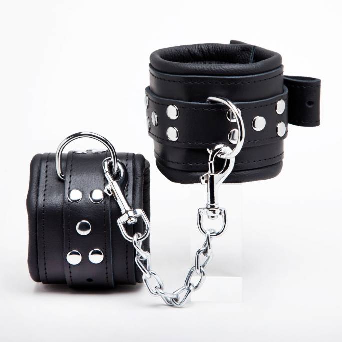 FUSSFESSELN LEDER SCHWARZ 8 CM