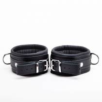 Menottes chevilles cuir noir