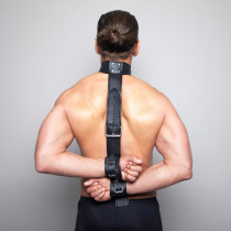 BLACK LEATHER BACK RESTRAINT HARNESS