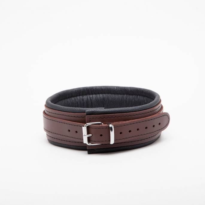 Collier cuir marron