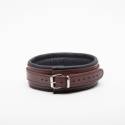 BRAUNES LEDERHALSBAND + RING