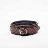BRAUNES LEDERHALSBAND + RING