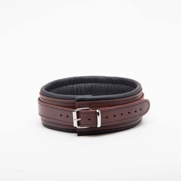 Collier cuir marron