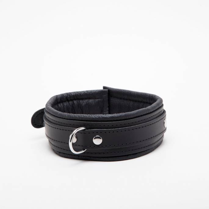 COLLIER CUIR NOIR
