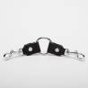 RING 2 BLACK LEATHER CARABINERS