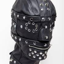 CAGOULE CUIR CLOUTÉE BANDEAU ZIP