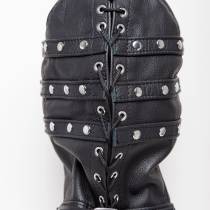 CAGOULE CUIR CLOUTÉE BANDEAU ZIP