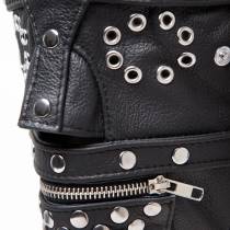 CAGOULE CUIR CLOUTÉE BANDEAU ZIP