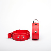 HANDSCHELLEN LEDER ROT FEIN BASIC