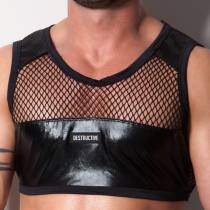 CROP TOP RÉSILLE+WETLOOK HOMME