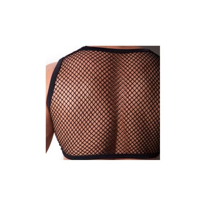 CROP TOP RÉSILLE+WETLOOK HOMME