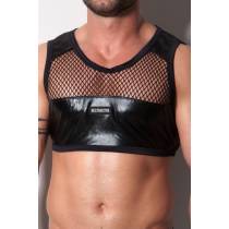 CROP TOP RÉSILLE+WETLOOK HOMME