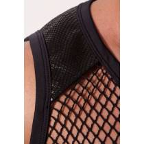 CROP TOP RÉSILLE+WETLOOK HOMME