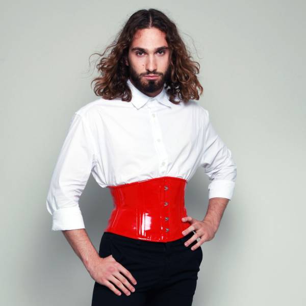 SERRE TAILLE COURT VINYLE ROUGE