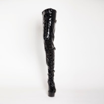 CUISSARDE VINYLE NOIR LACET + SANGLE