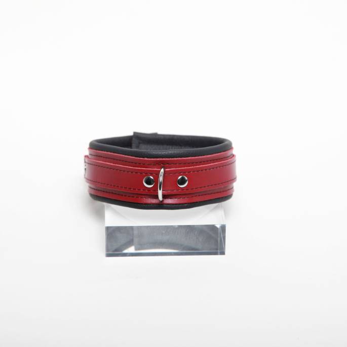 LEDERHALSBAND BURGUNDY 5CM