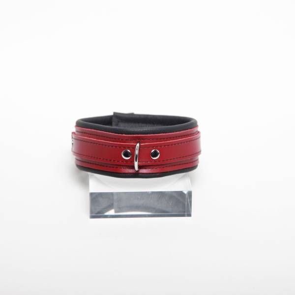 LEDERHALSBAND BURGUNDY 5CM