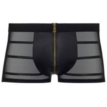 BOXER VOILE+WETLOOK LANIÈRES