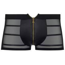 BOXER VOILE+WETLOOK LANIÈRES