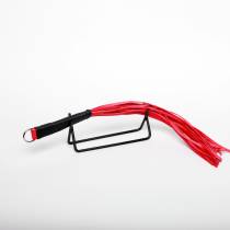 MARTINET 16 LANIERES CUIR ROUGE 45CM