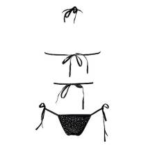 SCHWARZES SET HÖSCHEN+TOP STRASS