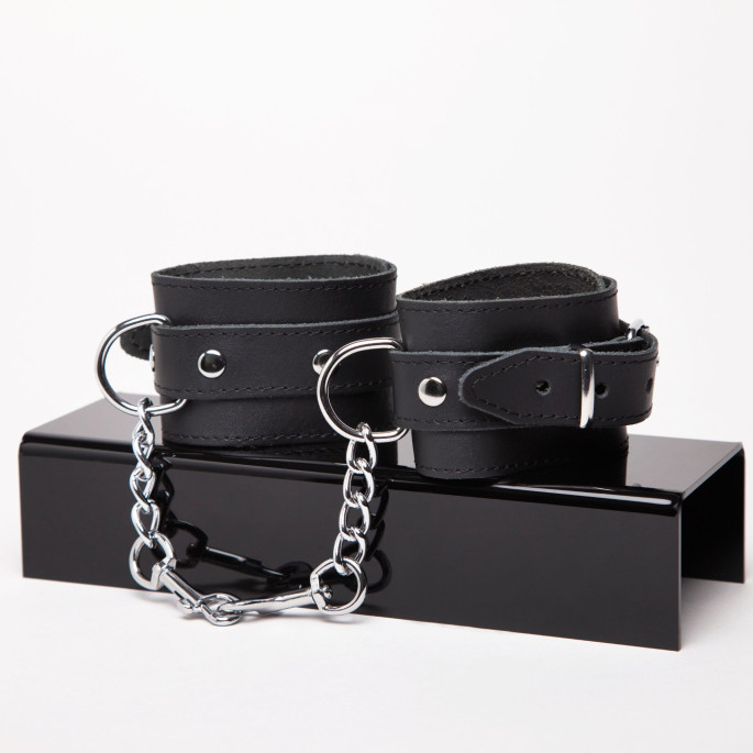 CHEVILLERES CUIR NOIR FIN BASIC