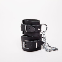 CHEVILLERES CUIR NOIR FIN BASIC