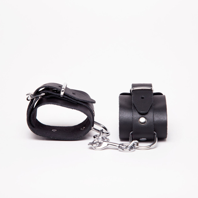 CHEVILLERES CUIR NOIR FIN BASIC