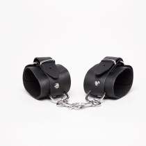 CHEVILLERES CUIR NOIR FIN BASIC