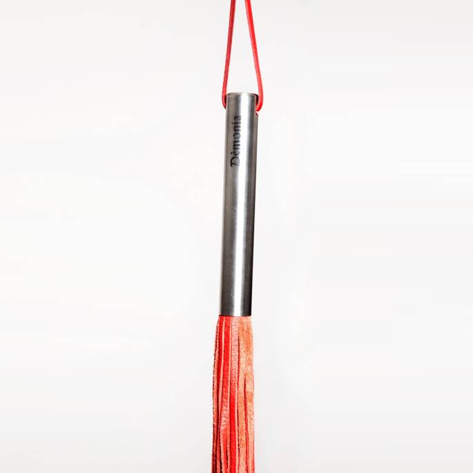 ROTER HOLZHAMMER AUS WEICHEM LEDER - STAHLGRIFF